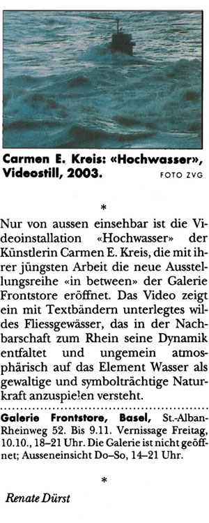 Text von Renate Dürst, 2003